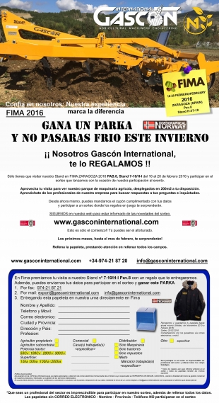Participa en el SORTEO de un PARKA Gascón International