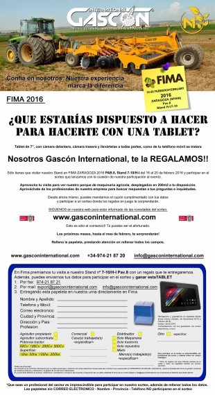 Participa en el SORTEO de una TABLET Gascón International